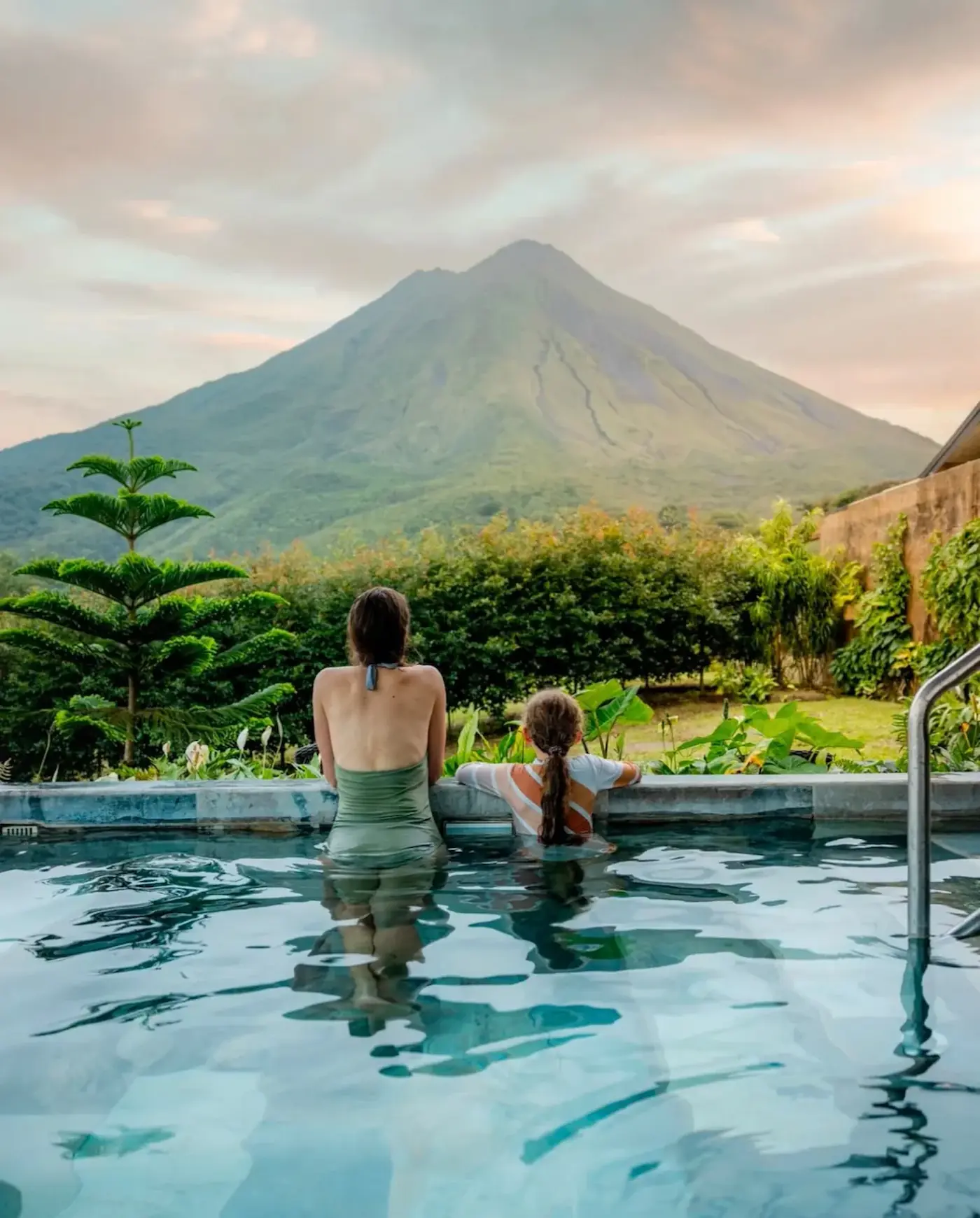 Fire pit area with volcano view